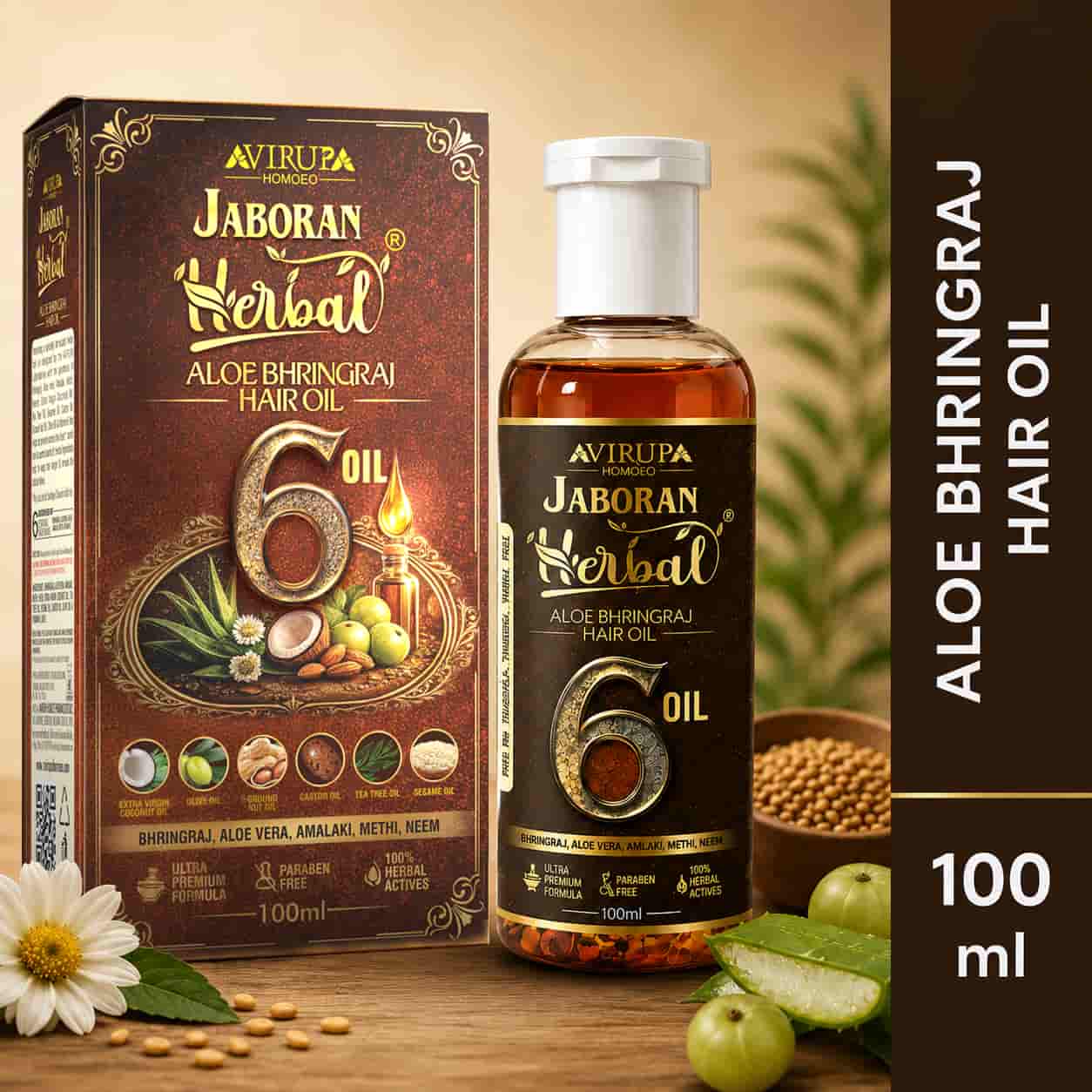 Jaboran Herbal Aloe Bhringraj Hair Oil- 6 Oil